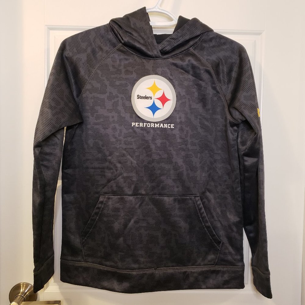 Under Armour Black Camo Pittsburgh Steelers Performance Hoodie-Size: Youth Large